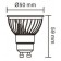 Civilight CViTec WGU10 KC50T6-25652 GU10 230 Volt 6.0W 350lm 2700-2100K dim2warm 4060574256520 technische Zeichnung