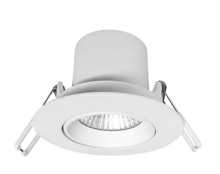 LED Downlight - flache Einbauleuchte Aris weiss schwenkbar 11W 700lm 3000K warmweiss  dimmbar