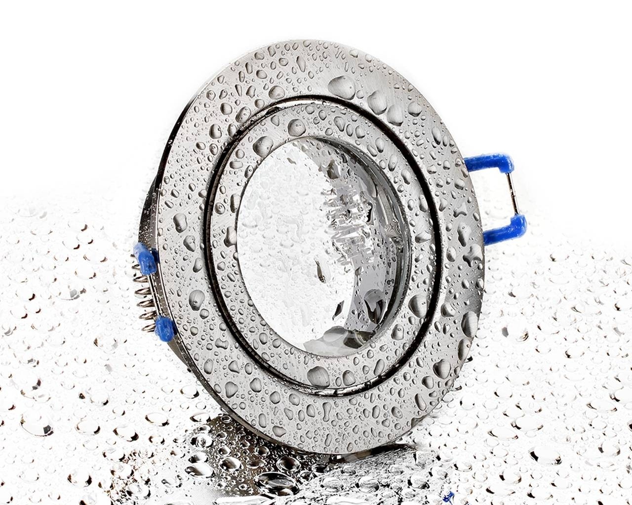 LC-Light ALU Einbaustrahler Eisengebürstet rund mit Klickverschluss IP44