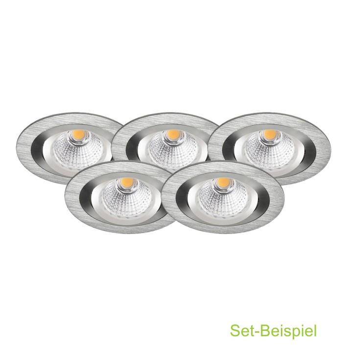 LED KOMPLETT-SETs Einbaustrahler 7W GU10 230V COB-LED Warmweißes