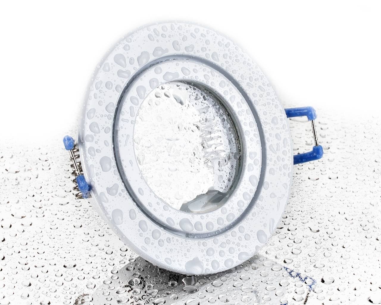 LC-Light ALU Einbaustrahler Weiß Glänzend rund mit Klickverschluss IP44