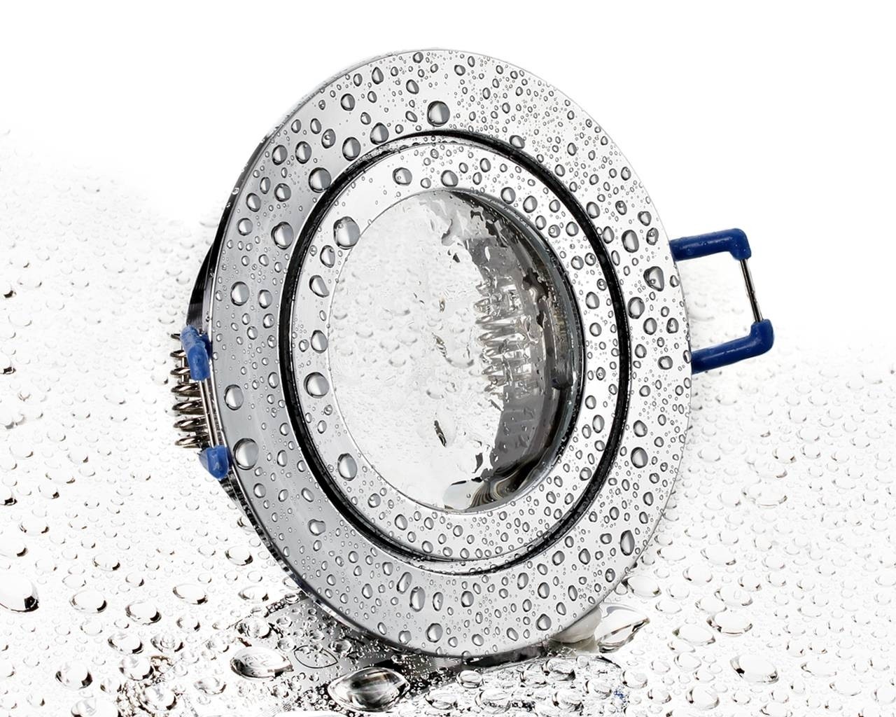 LC-Light ALU Einbaustrahler Chrom rund mit Klickverschluss IP44