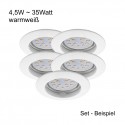 LED Einbaustrahler SET Kanlux MR16 (GU5.3) 12V 5Watt warmweiß Äquivalent 35W Halogen