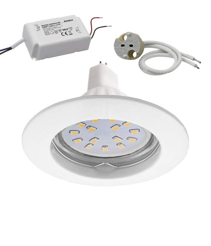 LED Einbaustrahler 5er-SET Kanlux weiss MR16 (GU5.3) 5Watt warmweiß