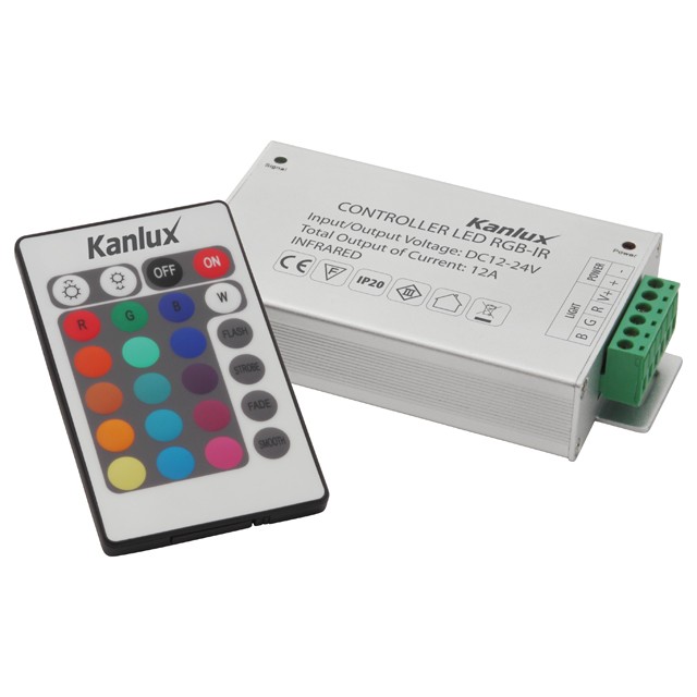LED RGB Steuergerät mit IR-Fernbedienung CONTROLLER LED RGB-IR, Kanlux 8041, 5905339080417
