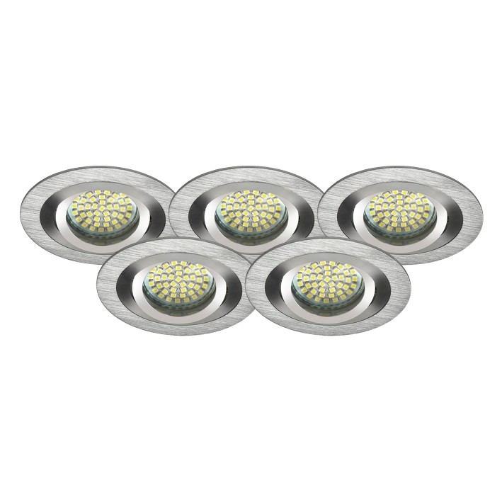 LED Einbaustrahler 5er-SET MR16, GU5.3, 12V, warmweiß, rund 5W